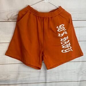 Shein Orange w/ White "90's Baby" Graphic Shorts Size Medium